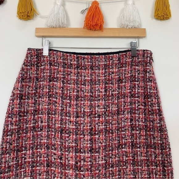Talbots A-Line Wool Blend Pink Red Tweed Skirt Size 6 - Picture 3 of 9